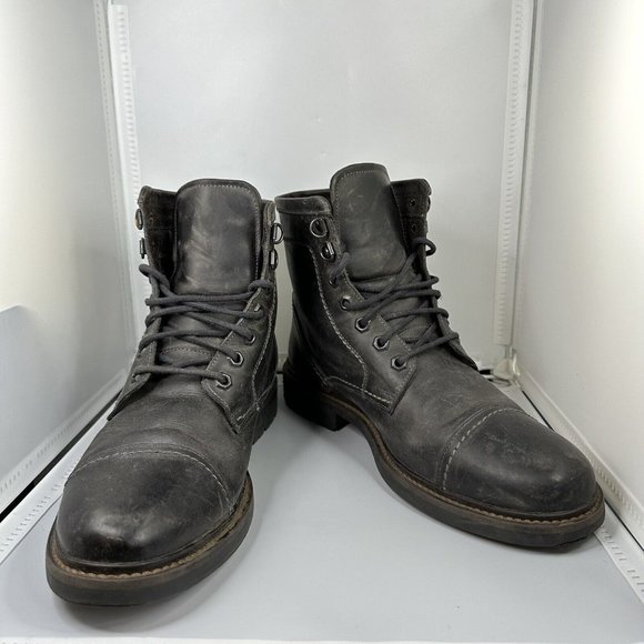 Johnston & Murphy Shoes Johnston Murphy Gray Leather Cap Toe Boots